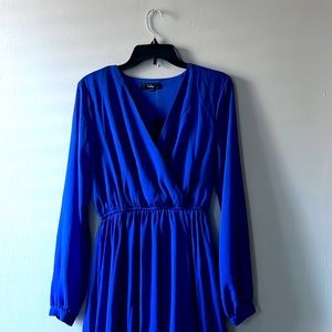 LuLus , Size Small, Water Lilies Royal Blue Maxi Dress